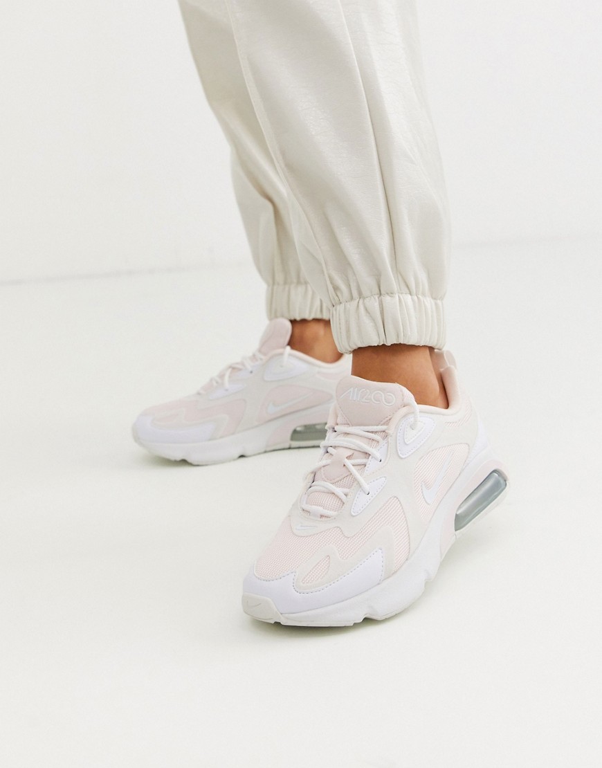 Nike white and pink Air Max 200 trainers