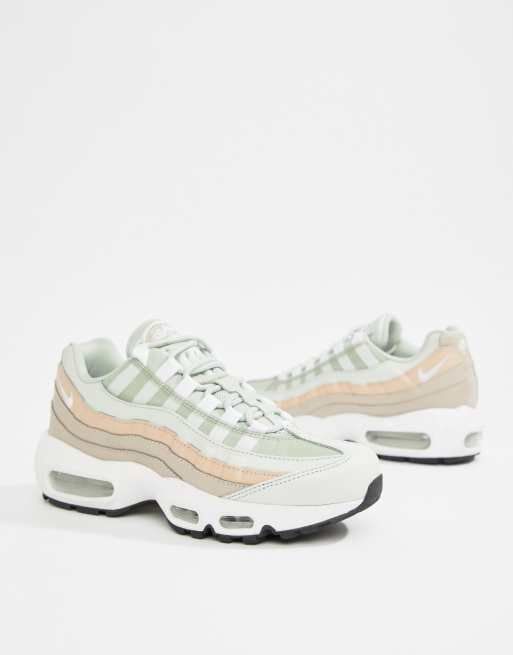 Nike White And Pink Air Max 95 Trainers