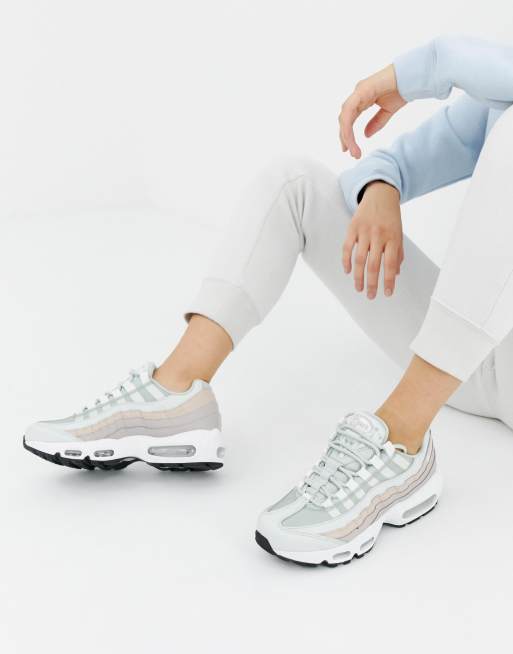 Nike white and pink cheap air max 95 trainers