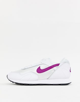 nike white and purple outburst trainers