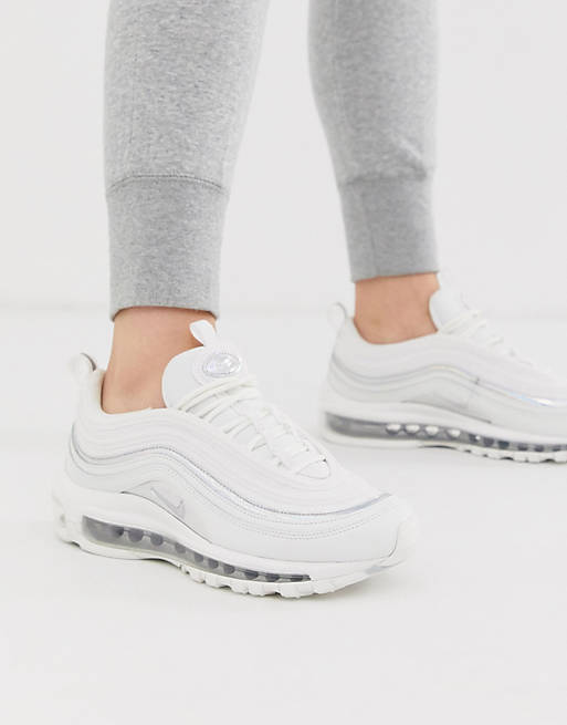Nike White And Silver Air Max 97 Trainers