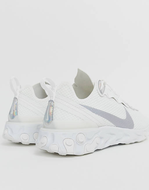 nike react blanche et argent ليتون