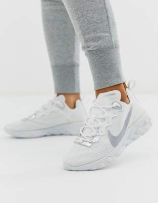 nike white and navy women's world cup react element 55 trainers