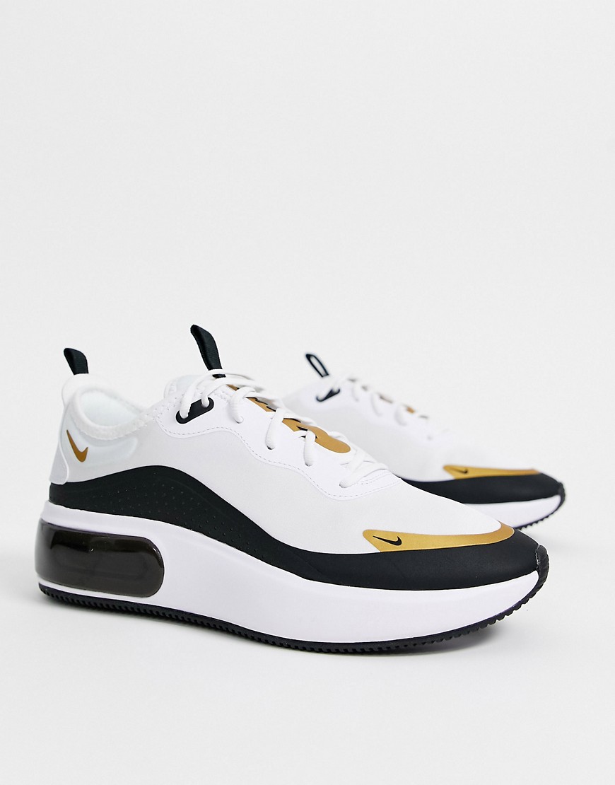 Nike white black and gold Air Max Dia trainers