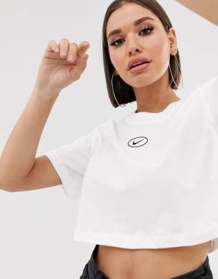 white crop top nike