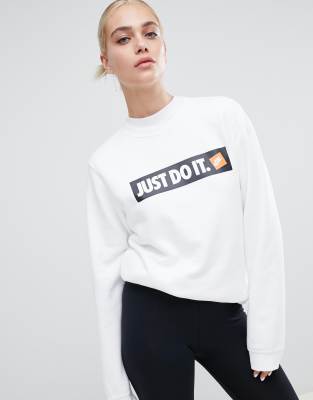 nike just do it white sweatshirt