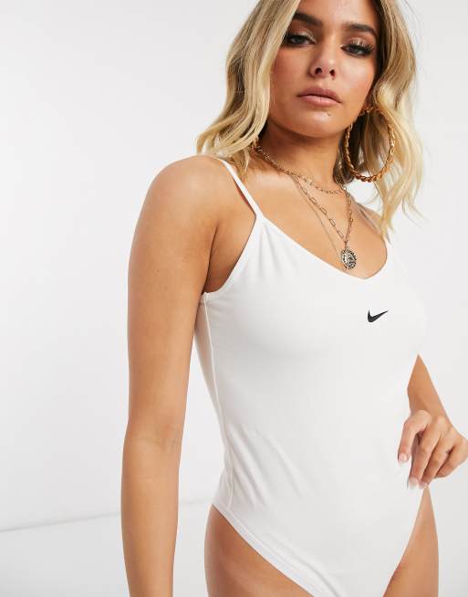 Nike white mini swoosh bodysuit