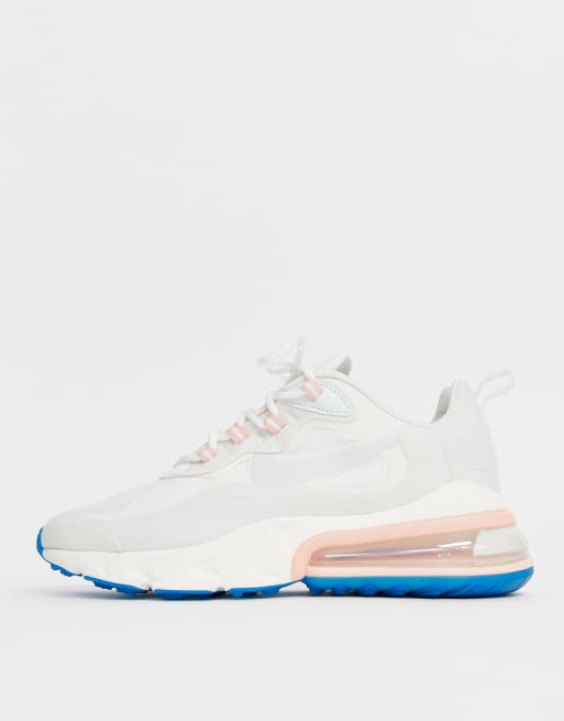 Nike White Pink And Blue Air Max 270 React Sneakers Asos