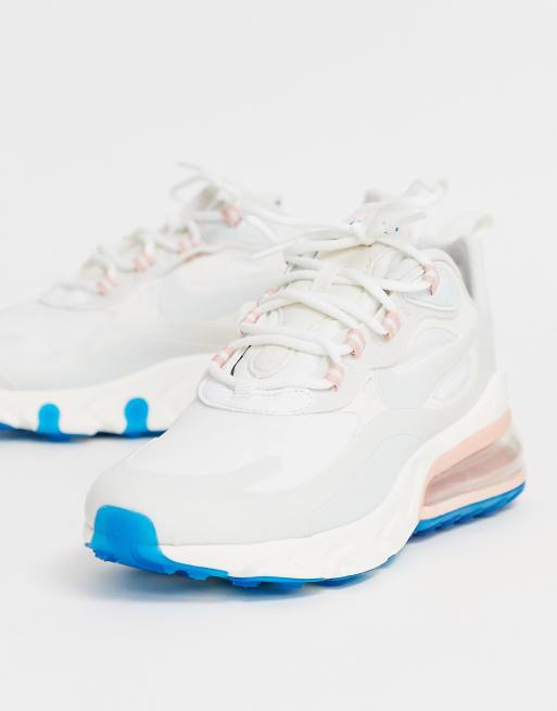 Nike White Pink And Blue Air Max 270 React Sneakers Asos