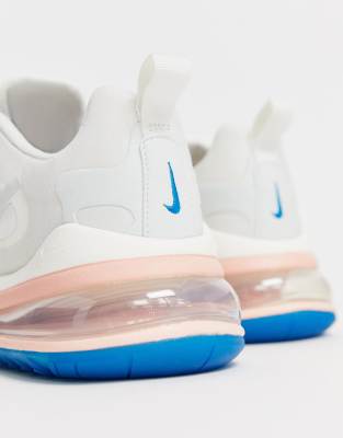 Nike White Pink And Blue Air Max 270 React Sneakers Asos