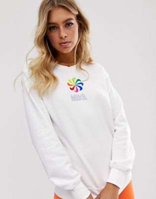 Nike White Rainbow Wheel Sweatshirt | ASOS
