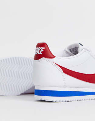 nike cortez classic white red