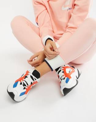 nike tekno white orange blue