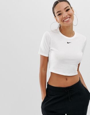 nike black and white crop top