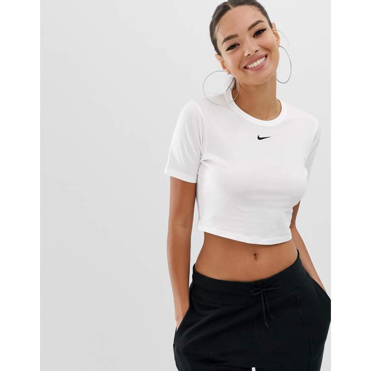 Nike white short sleeve crop top ASOS