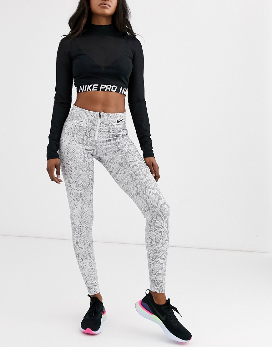 Nike white snake print high waist leggings