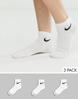 Nike white swoosh logo 3 pack ankle 