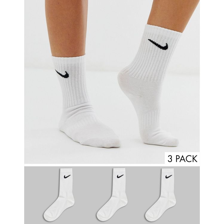Nike white swoosh logo 3 pack ankle socks