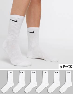 Nike white swoosh logo 6 pack crew 