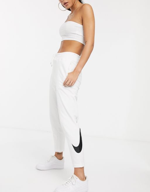 Nike white swoosh joggers new arrivals