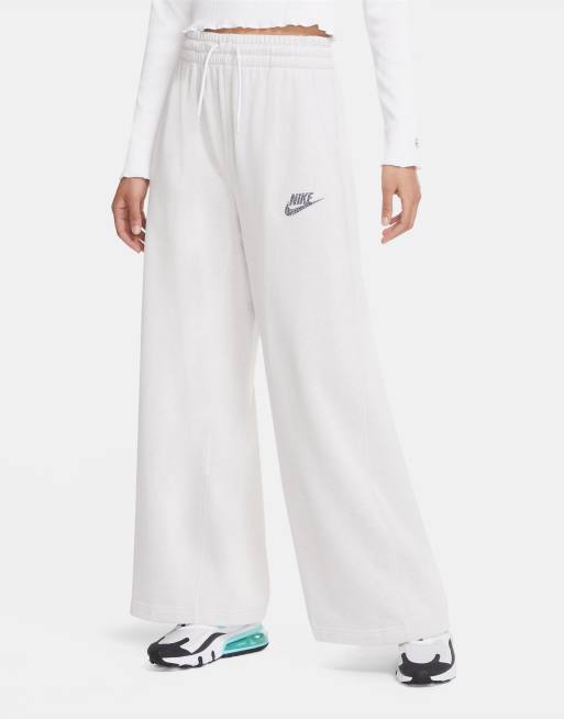 Nike wide leg joggers in light grey - CREAM | ASOS