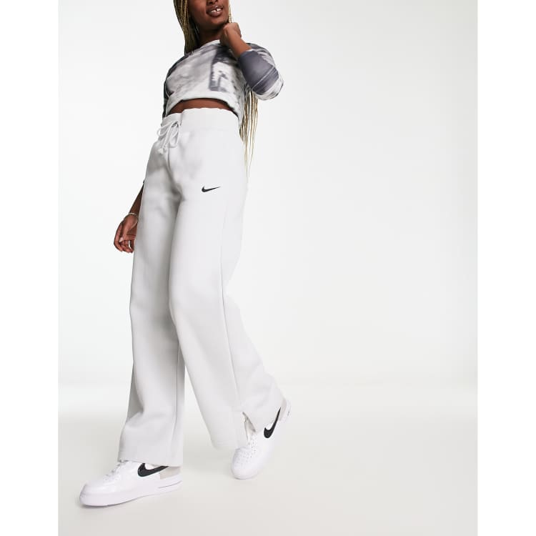 Nike WMNS Phoenix Fleece High-Waisted Wide-Leg Sweatpants Grey - PHOTON  DUST/BLACK