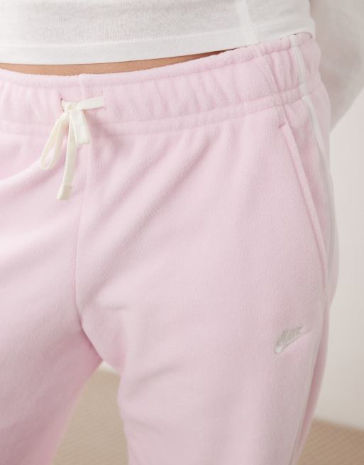Nike wide leg track pants in baby pink, 4 of 5