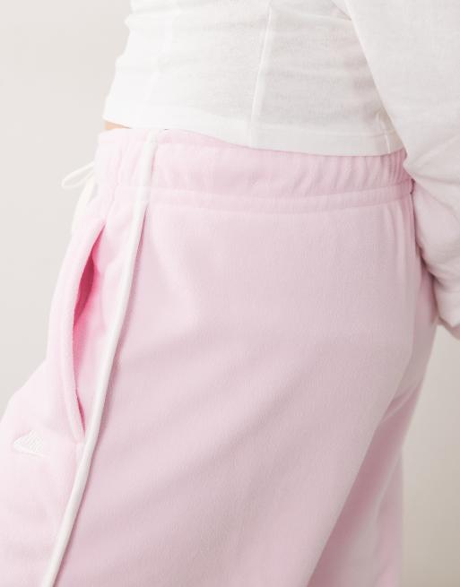 Nike wide leg track pants in baby pink, 5 of 5