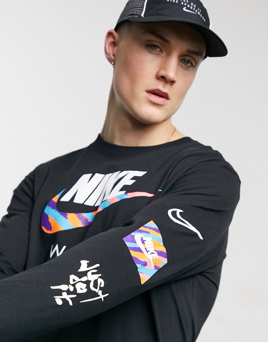 Nike Wild Futura long sleeve t-shirt in black