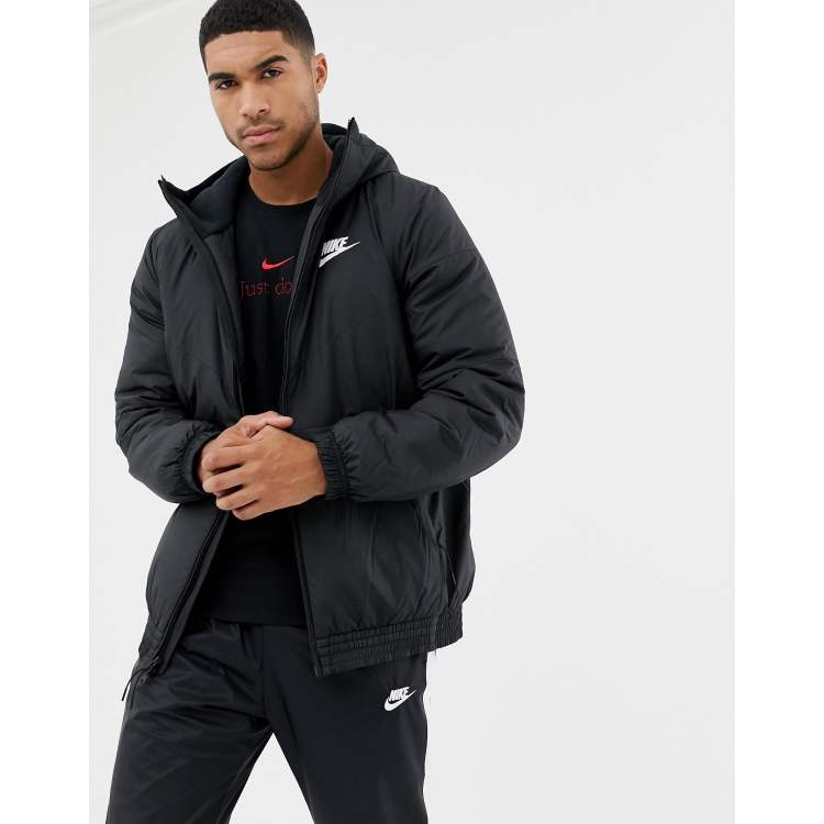 Black nike hotsell windbreaker jacket