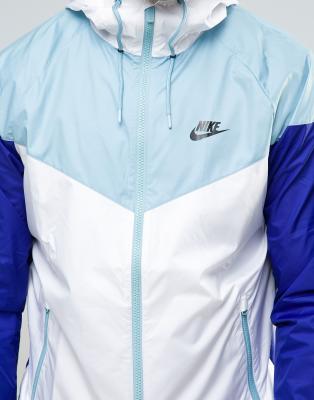 nike white and blue windbreaker