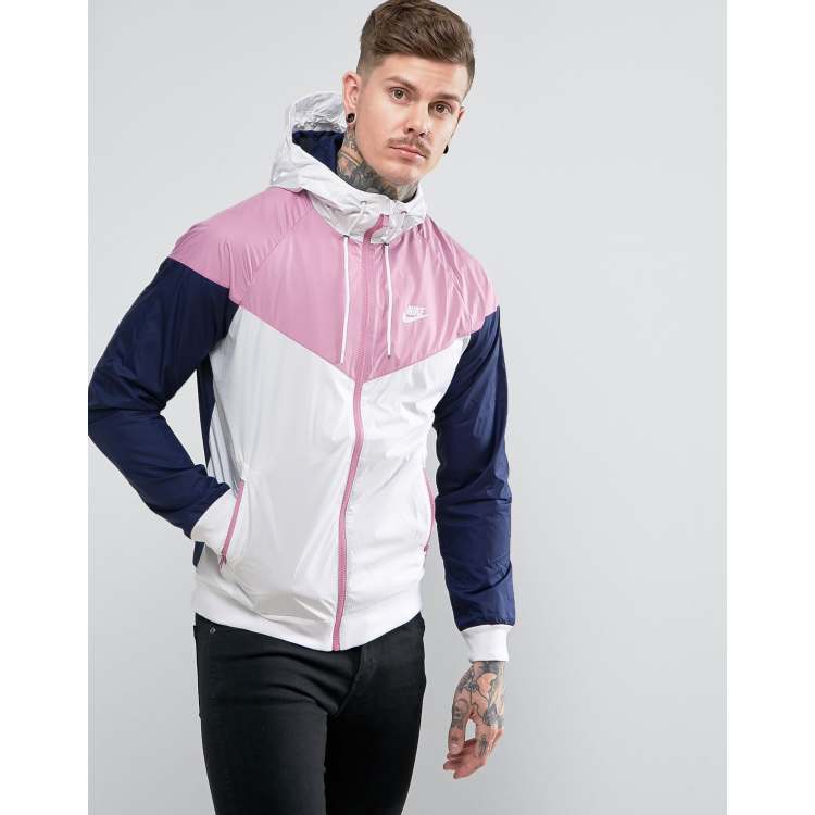 Nike pink cheap and white windbreaker