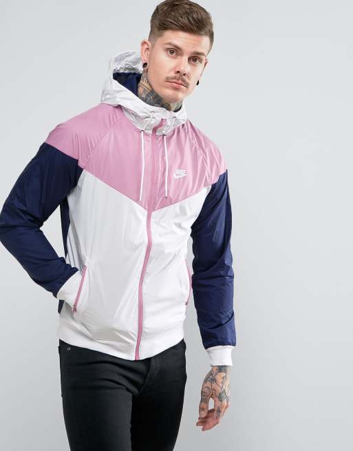 Nike windrunner jacket store pink and white