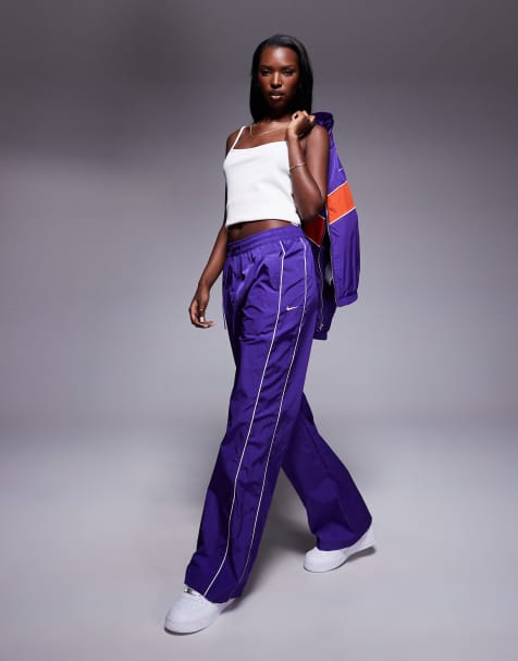 Nike – Windrunner – Fioletowe spodnie dresowe z tkaniny - view 1