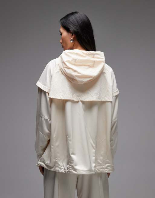 Nike Windrunner hooded jacket in beige , 3 of 4