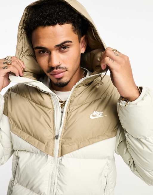 Nike Windrunner insulated hooded jacket in khaki and sail ASOS