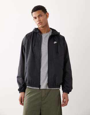 Windrunner - Kapuzenjacke in Schwarz mit Reißverschluss Schwarz 2XL