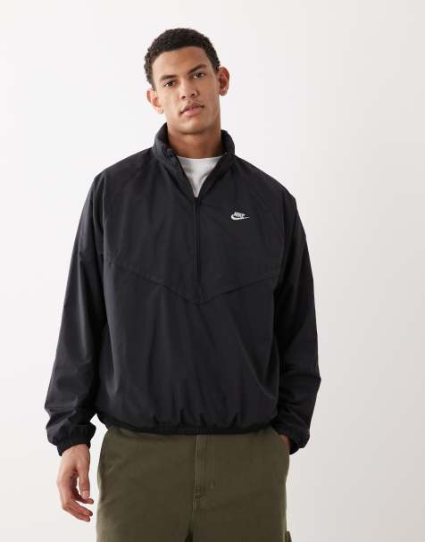 Nike Windrunner lightweight half-zip jacket in black - view 1