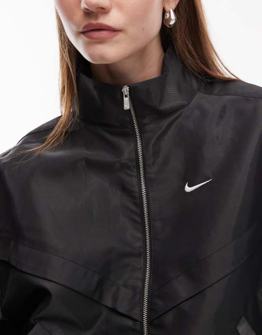 Nike - Windrunner Liquid Shine - Giacca sportiva lucida nera, 3 di 4
