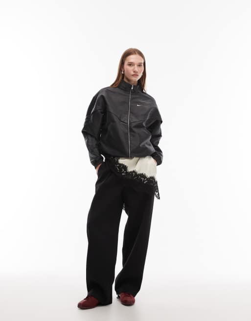 Nike - Windrunner Liquid Shine - Giacca sportiva lucida nera, 4 di 4