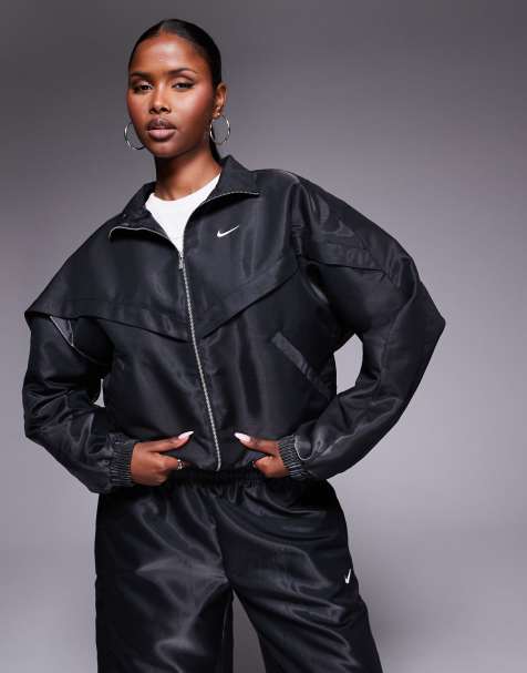 Nike Windrunner Liquid Shine track jacket in black - view 1