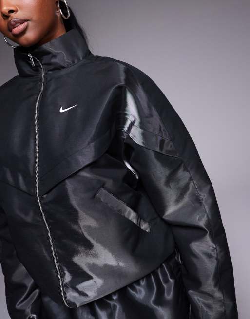 Nike Windrunner Liquid Shine track jacket in black | ASOS