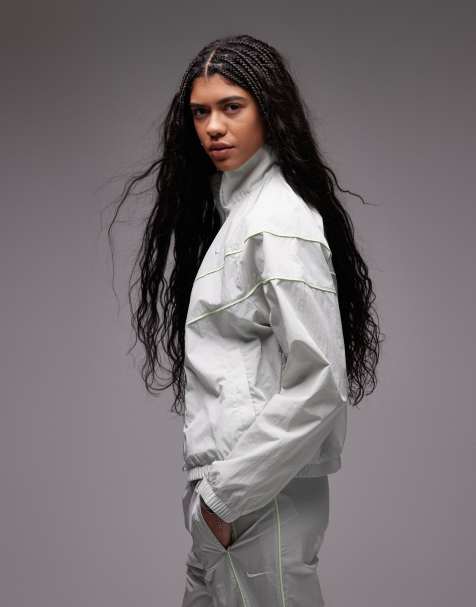 Nike windrunner track jacket and trackpant in silver - view 1