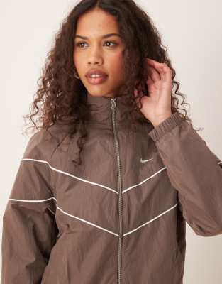 Nike windrunner track jacket in brown | ASOS
