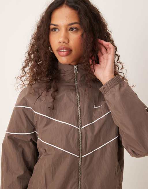 Nike windrunner track jacket in brown