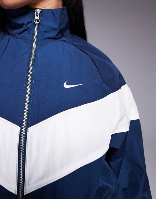Nike windrunner track jacket in navy and cream | ASOS