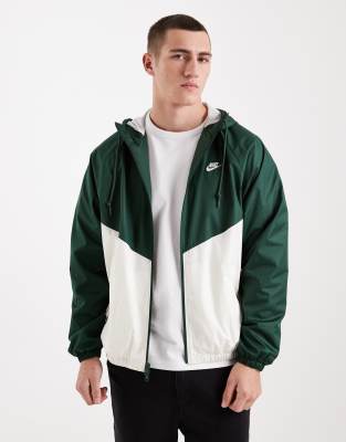 Windrunner - Trainingsjacke in Dunkelgrün und Weiß Grün M