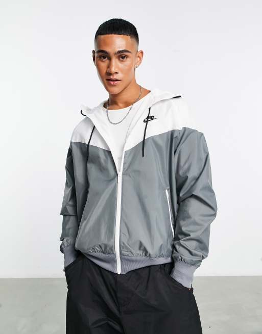 Nike windbreaker black grey and white sale