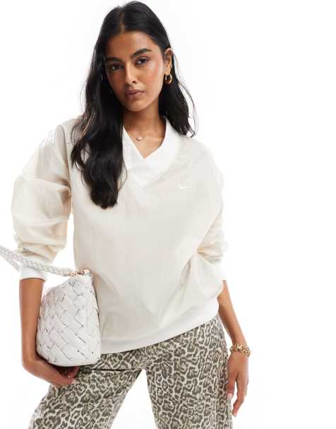 Nike Windrunner woven long sleeve crew neck top in orewood - view 1