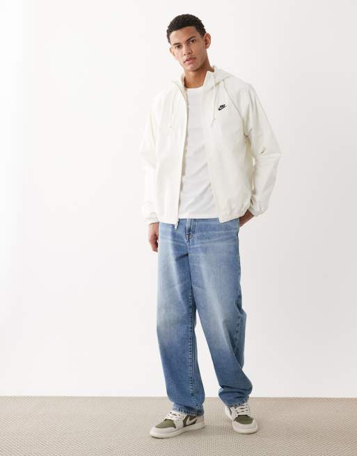 Nike Windrunner zip hooded jacket in white, 2 of 5